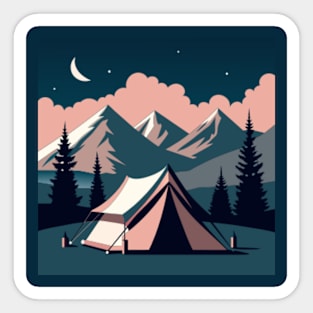 Camping Life Vintage Style Sticker